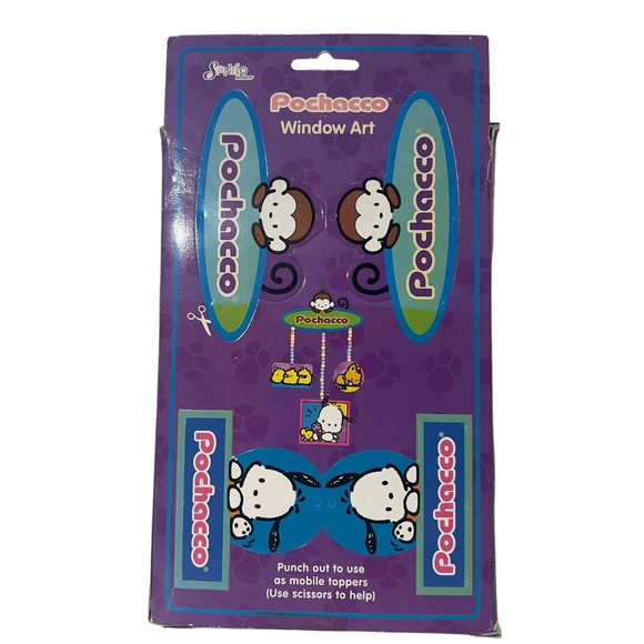 Vintage Sanrio POCHACCO WINDOW ART 1999 Kit w/2 Mobiles NOS sealed in Bag - Picture 2 of 7